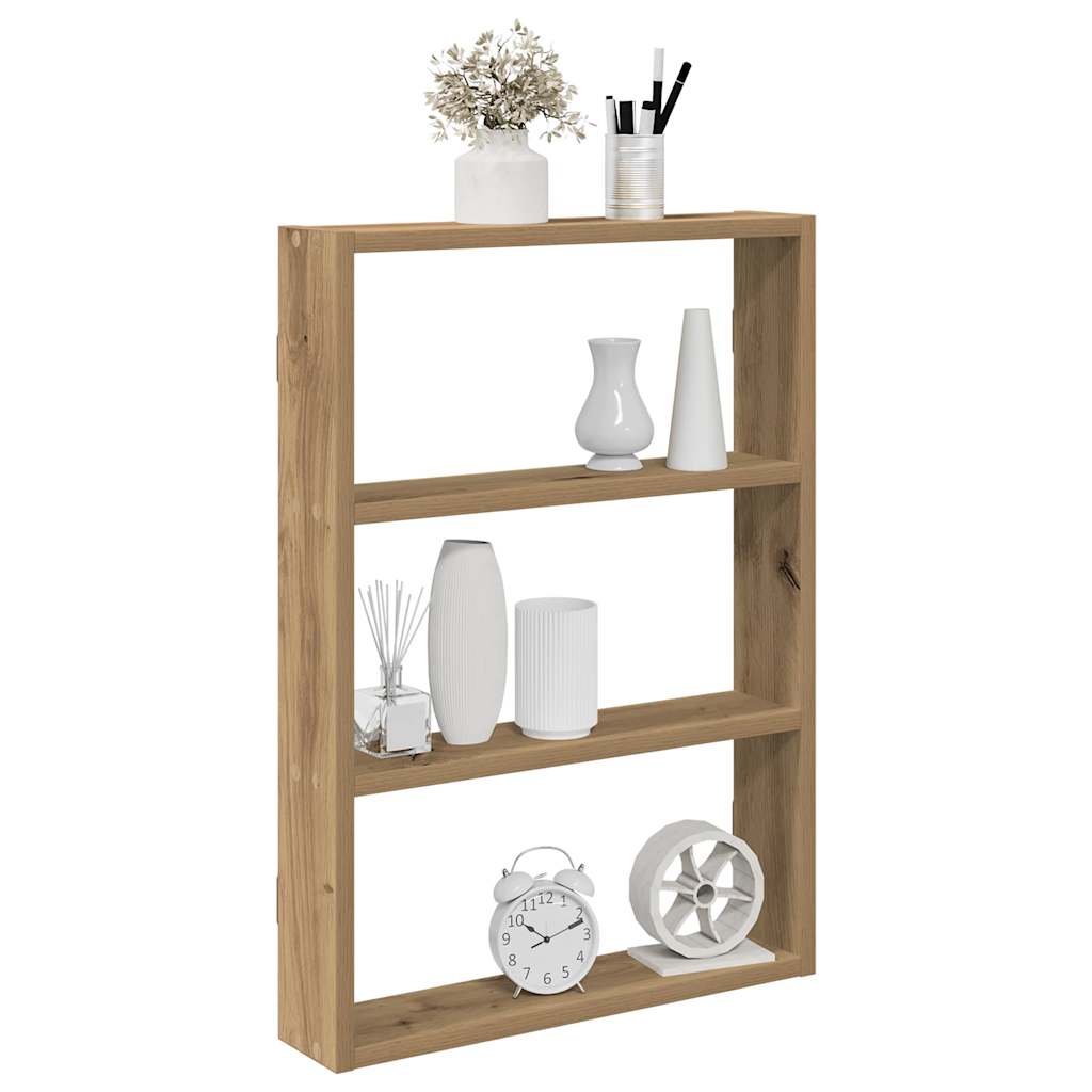 Wandschap 43x9x60 cm bewerkt hout artisanaal eikenkleurig is nu te koop bij PeponiXL, paradijselijk wonen!