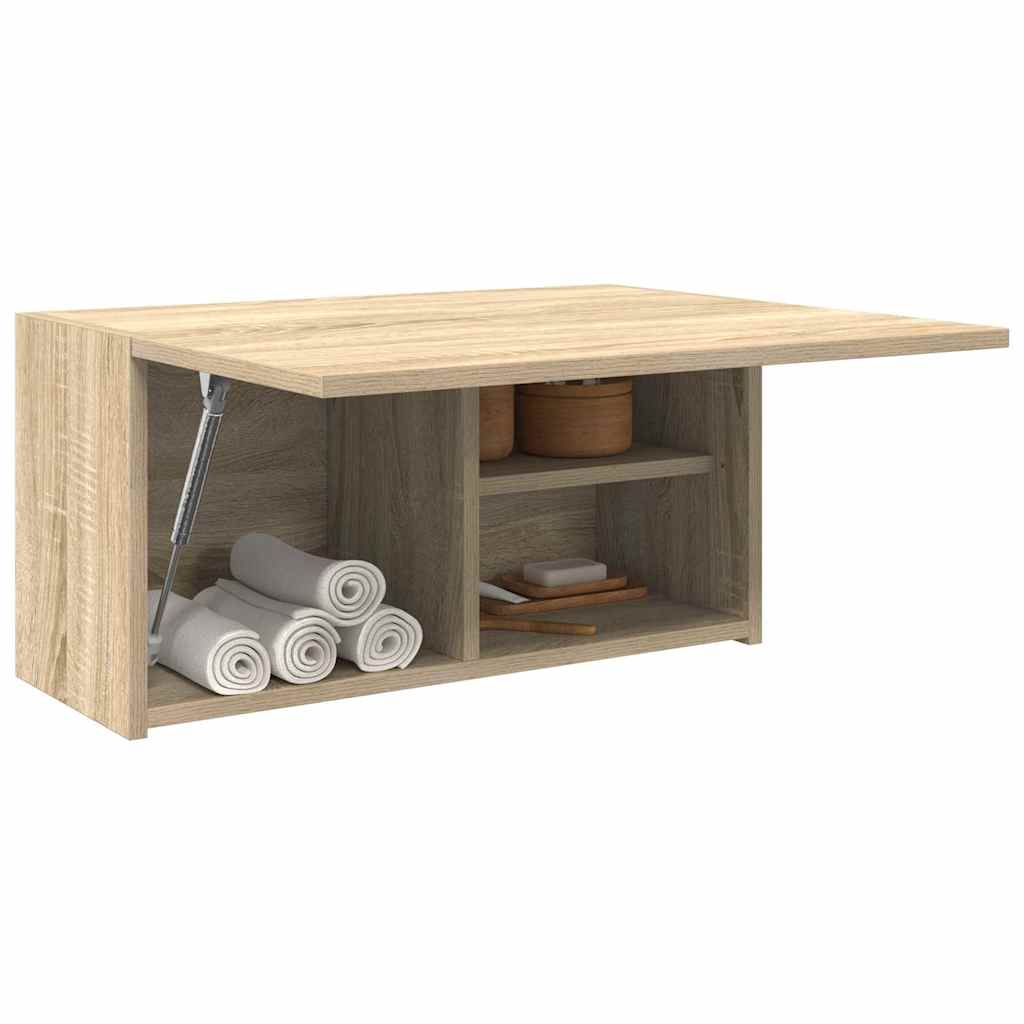 Badkamerwandkast 60x25x30 cm bewerkt hout sonoma eikenkleurig is nu te koop bij PeponiXL, paradijselijk wonen!