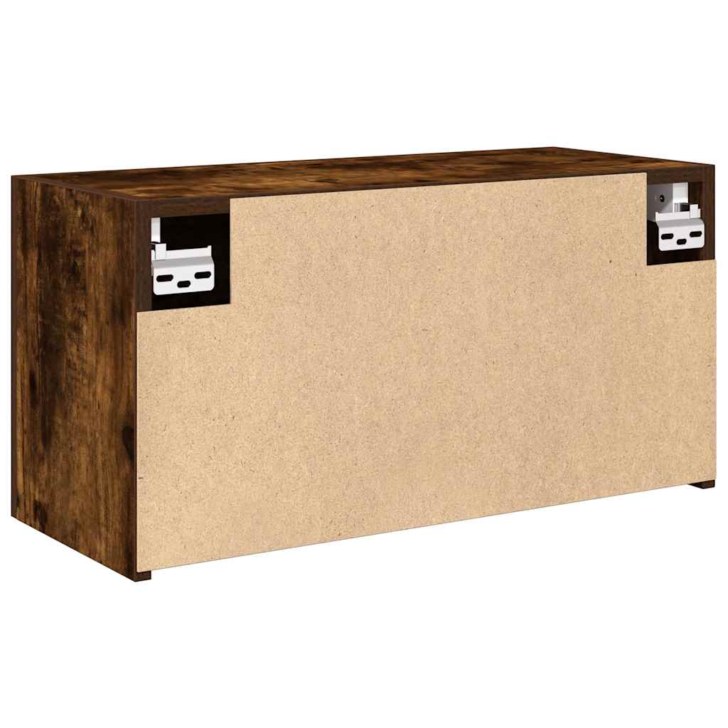 Badkamerwandkast 60x25x30 cm bewerkt hout gerookt eikenkleurig is nu te koop bij PeponiXL, paradijselijk wonen!
