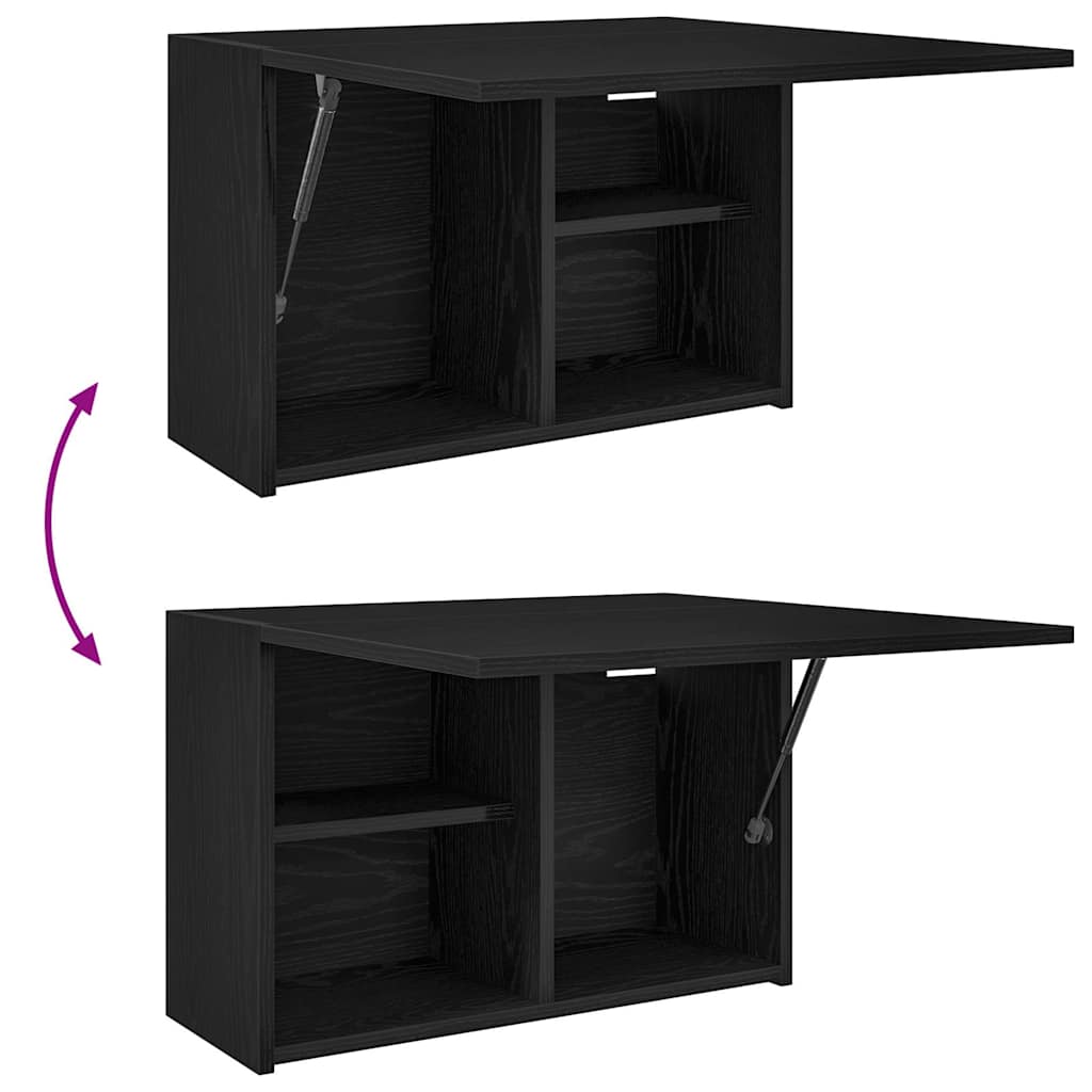 Badkamerwandkast 60x25x40 cm bewerkt hout zwart is nu te koop bij PeponiXL, paradijselijk wonen!