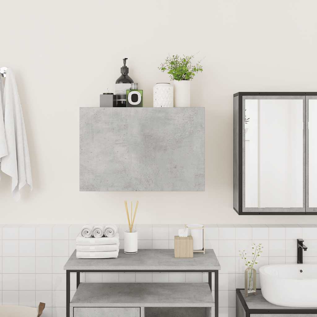 Badkamerwandkast 60x25x40 cm bewerkt hout betongrijs is nu te koop bij PeponiXL, paradijselijk wonen!