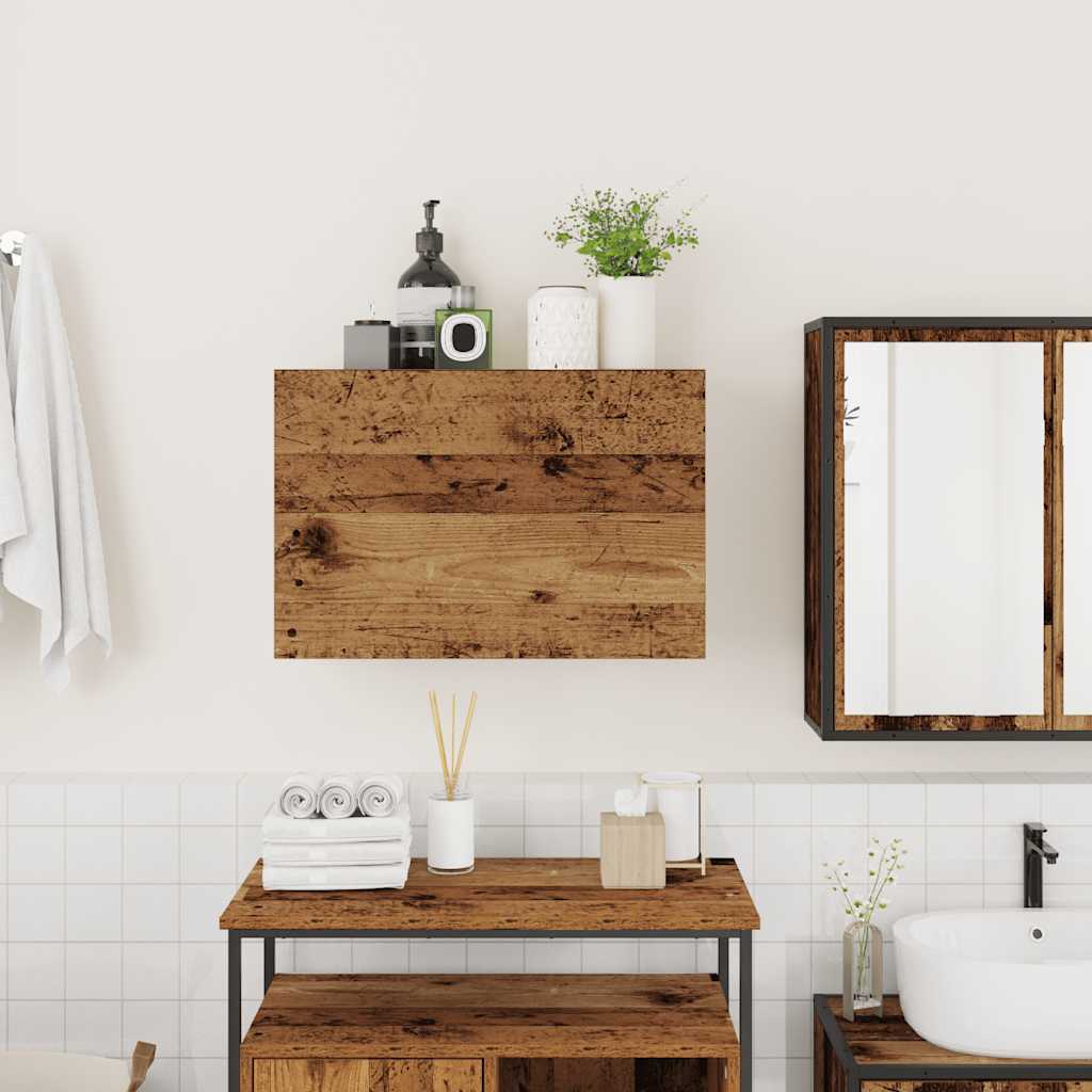 Badkamerwandkast 60x25x40 cm bewerkt hout oud houtkleurig is nu te koop bij PeponiXL, paradijselijk wonen!