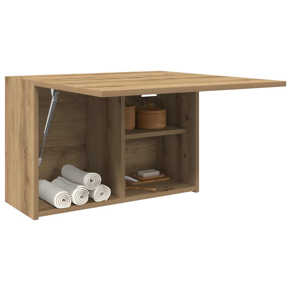 Badkamerwandkast 60x25x40 cm bewerkt hout artisanaal eikenkleur is nu te koop bij PeponiXL, paradijselijk wonen!