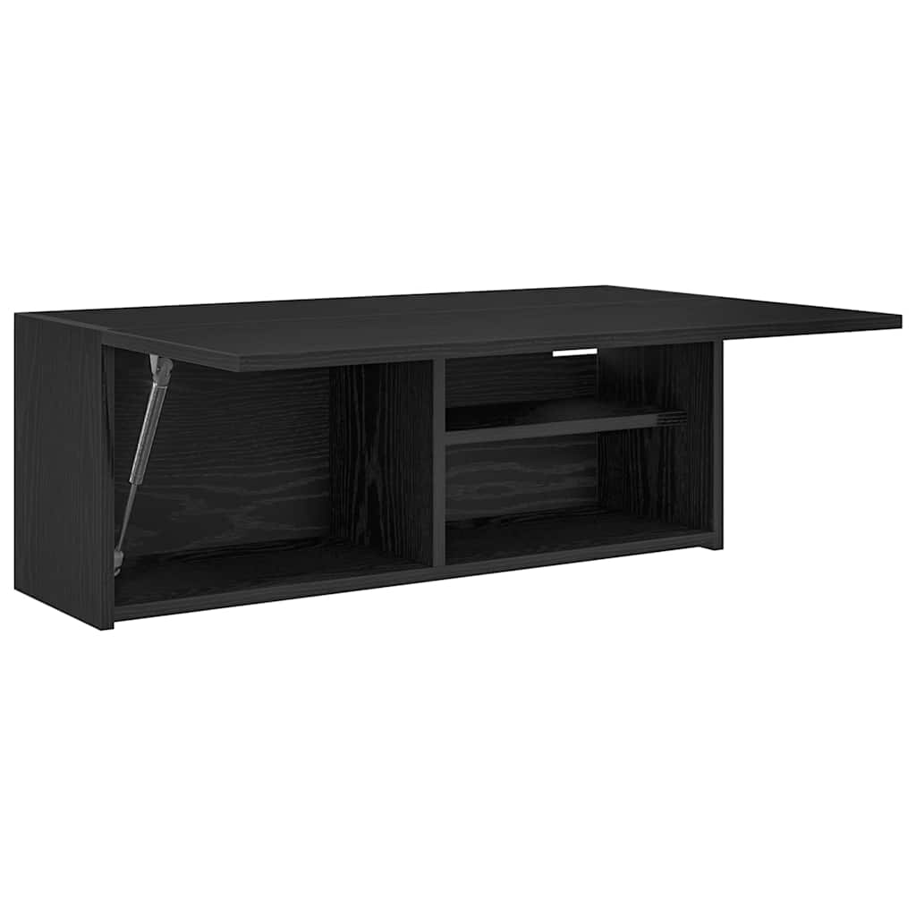 Badkamerwandkast 80x25x30 cm bewerkt hout zwart is nu te koop bij PeponiXL, paradijselijk wonen!
