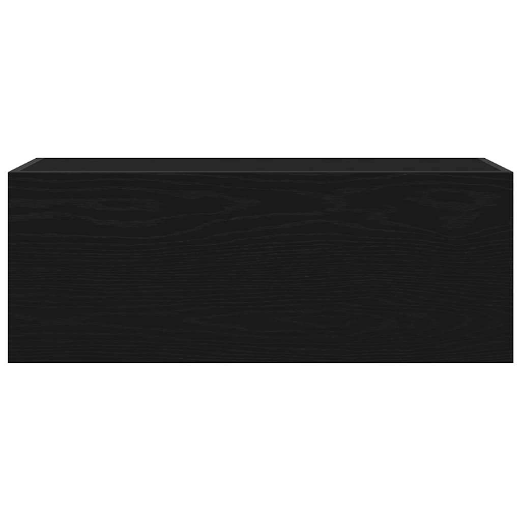 Badkamerwandkast 80x25x30 cm bewerkt hout zwart is nu te koop bij PeponiXL, paradijselijk wonen!