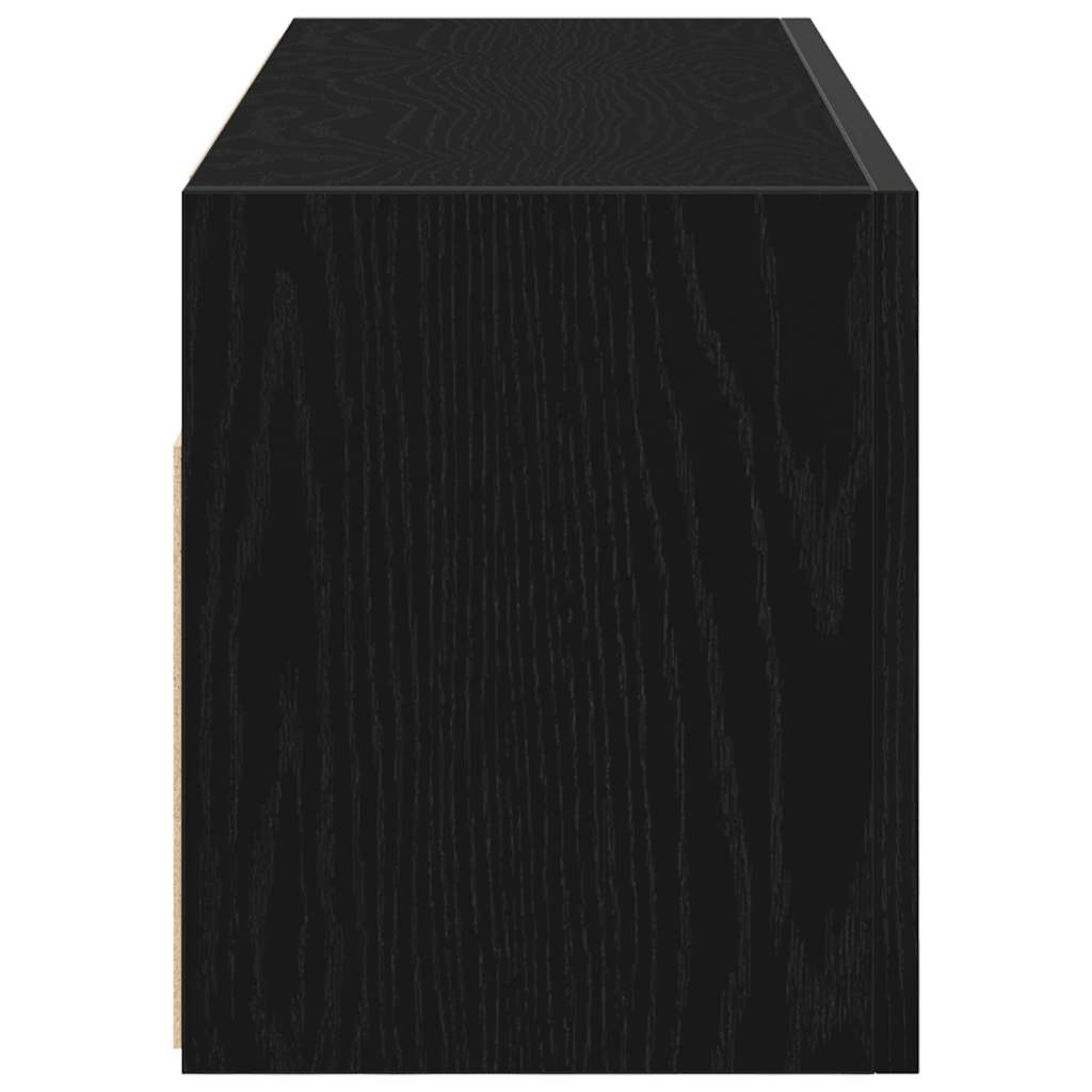 Badkamerwandkast 80x25x30 cm bewerkt hout zwart is nu te koop bij PeponiXL, paradijselijk wonen!