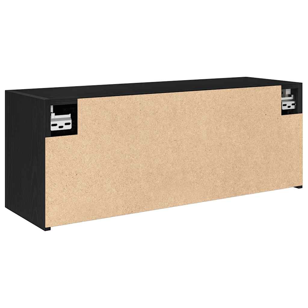 Badkamerwandkast 80x25x30 cm bewerkt hout zwart is nu te koop bij PeponiXL, paradijselijk wonen!