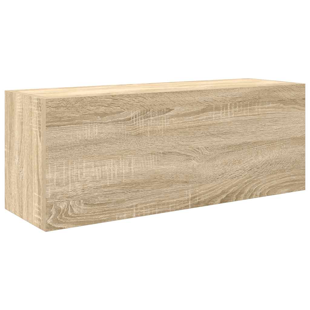 Badkamerwandkast 80x25x30 cm bewerkt hout sonoma eikenkleurig is nu te koop bij PeponiXL, paradijselijk wonen!