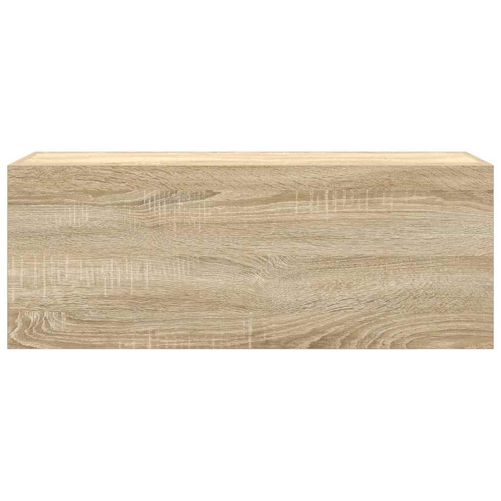 Badkamerwandkast 80x25x30 cm bewerkt hout sonoma eikenkleurig is nu te koop bij PeponiXL, paradijselijk wonen!