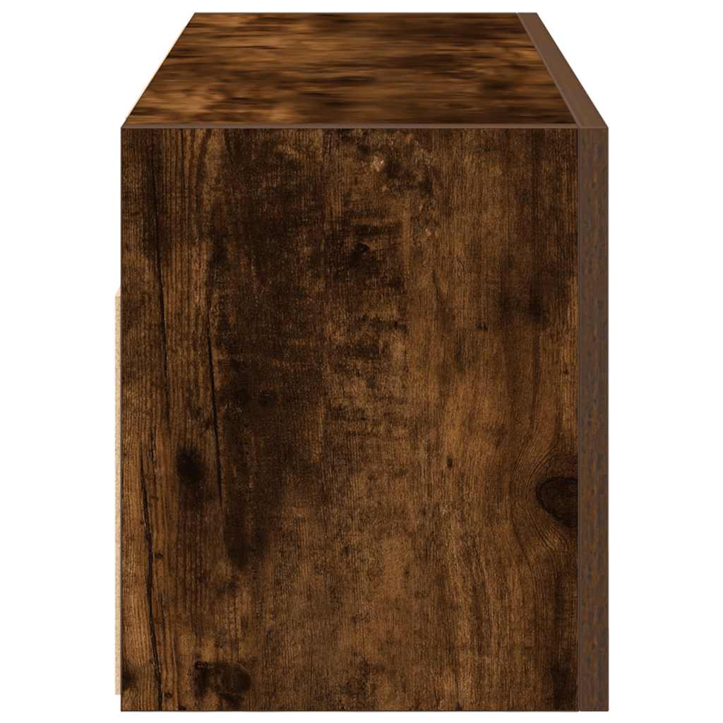 Badkamerwandkast 80x25x30 cm bewerkt hout gerookt eikenkleurig is nu te koop bij PeponiXL, paradijselijk wonen!