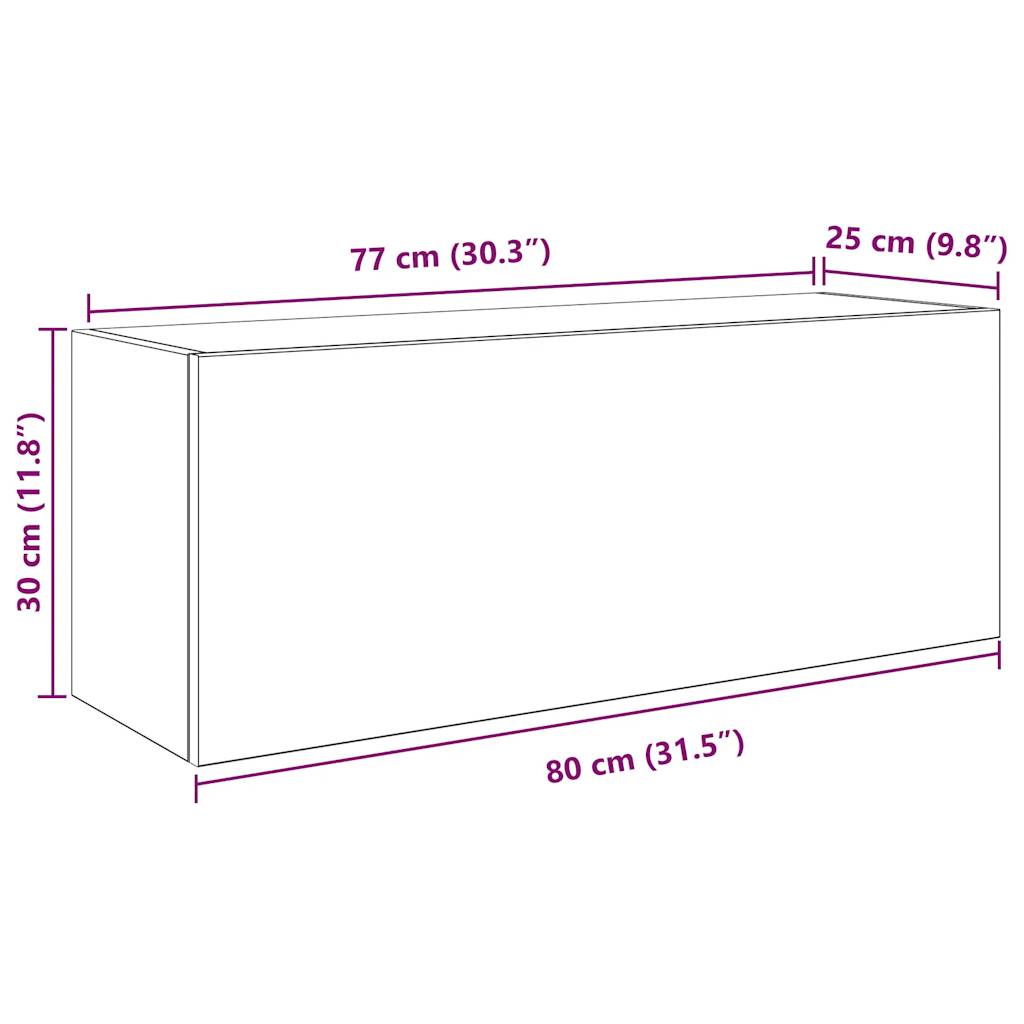 Badkamerwandkast 80x25x30 cm bewerkt hout grijs sonoma eiken is nu te koop bij PeponiXL, paradijselijk wonen!