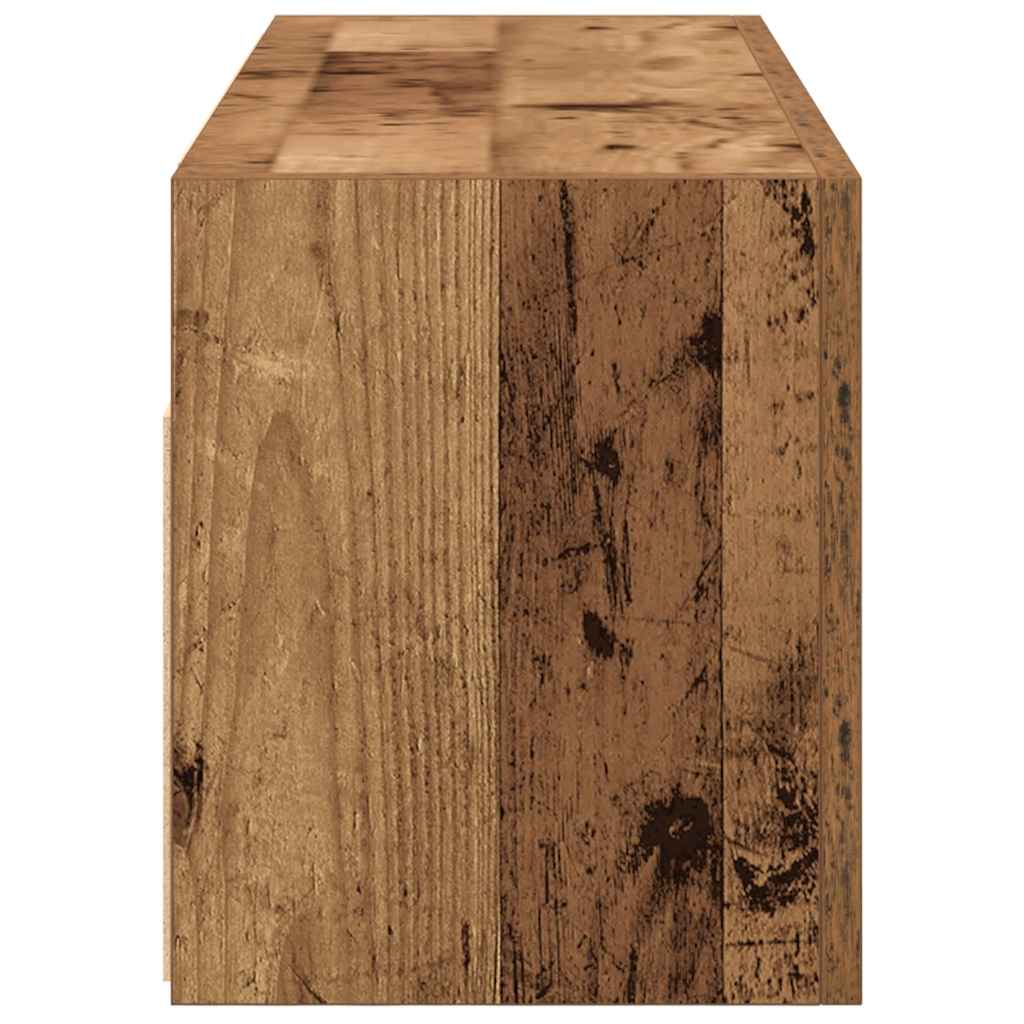 Badkamerwandkast 80x25x30 cm bewerkt hout oud houtkleurig is nu te koop bij PeponiXL, paradijselijk wonen!