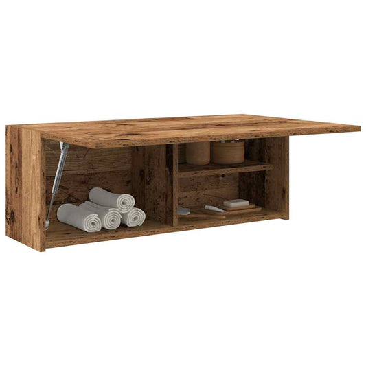 Badkamerwandkast 80x25x30 cm bewerkt hout oud houtkleurig is nu te koop bij PeponiXL, paradijselijk wonen!