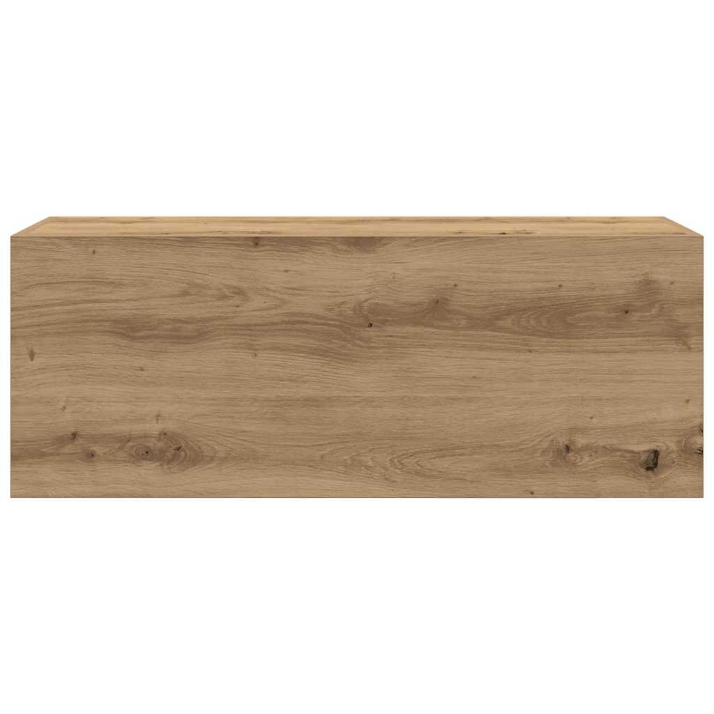 Badkamerwandkast 80x25x30 cm bewerkt hout artisanaal eikenkleur is nu te koop bij PeponiXL, paradijselijk wonen!