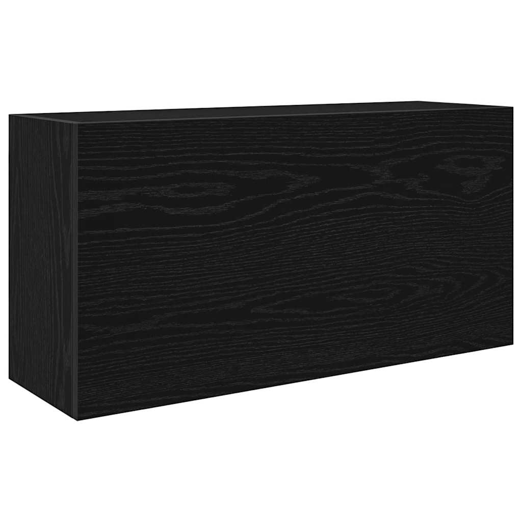 Badkamerwandkast 80x25x40 cm bewerkt hout zwart is nu te koop bij PeponiXL, paradijselijk wonen!