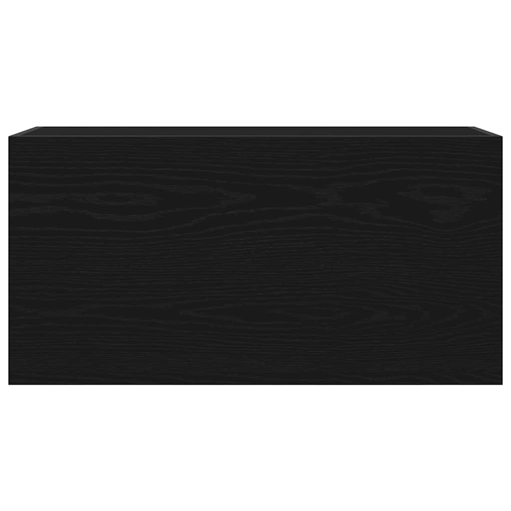 Badkamerwandkast 80x25x40 cm bewerkt hout zwart is nu te koop bij PeponiXL, paradijselijk wonen!