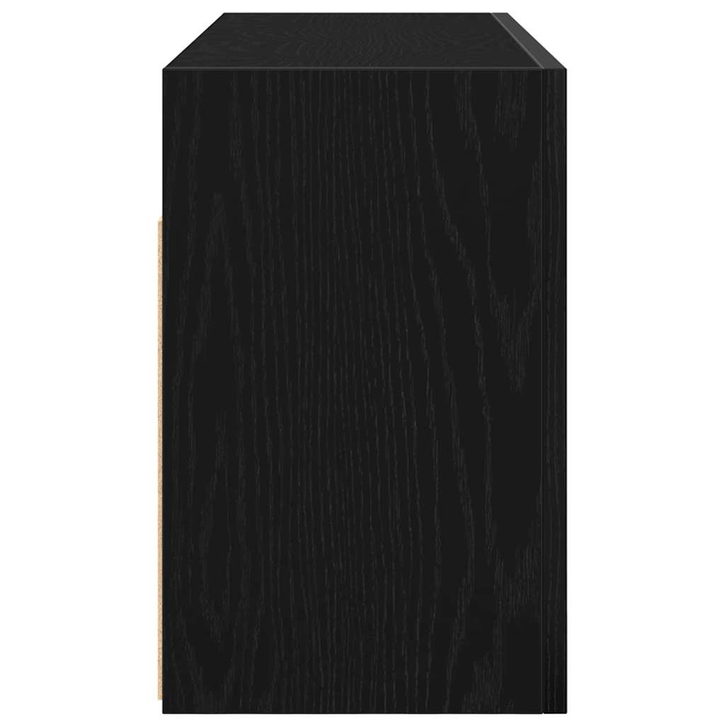 Badkamerwandkast 80x25x40 cm bewerkt hout zwart is nu te koop bij PeponiXL, paradijselijk wonen!