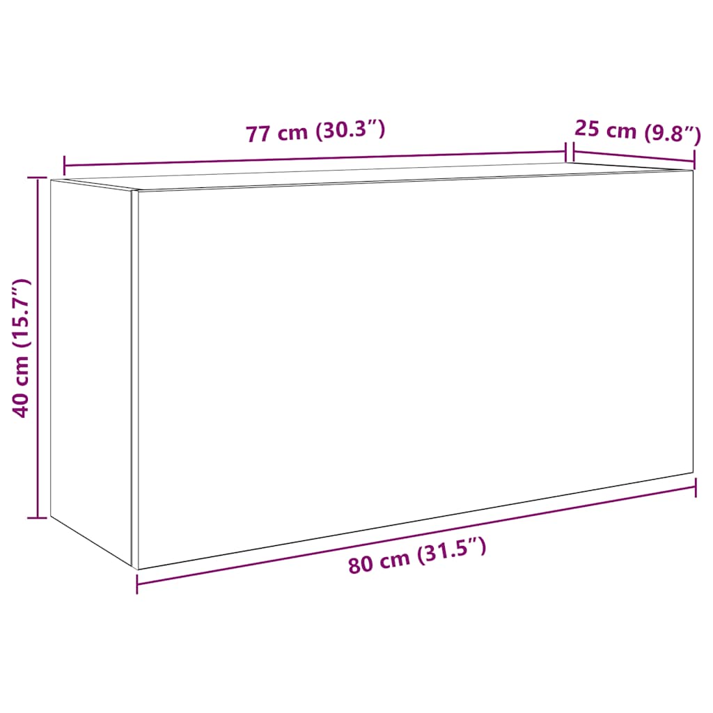 Badkamerwandkast 80x25x40 cm bewerkt hout sonoma eikenkleurig is nu te koop bij PeponiXL, paradijselijk wonen!