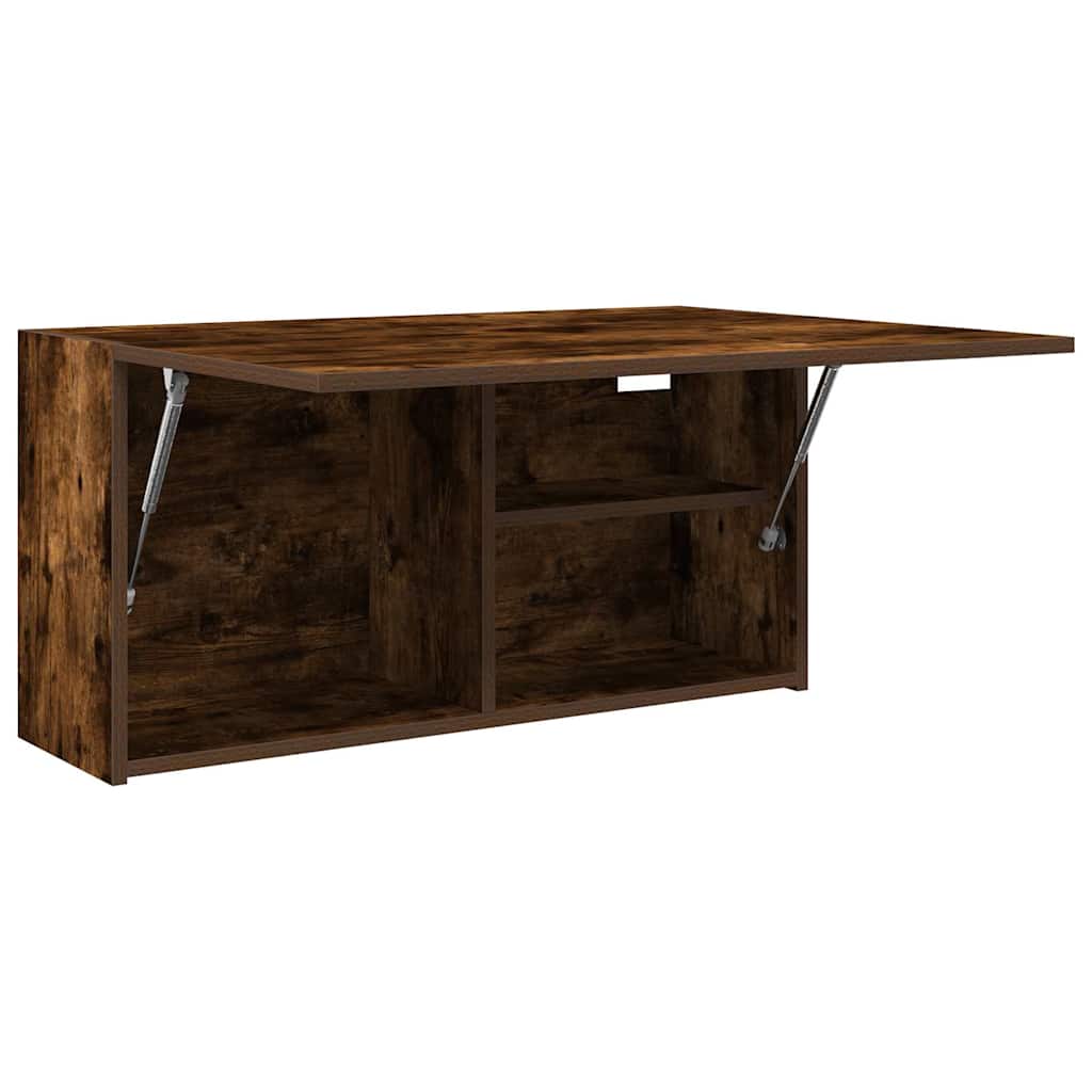Badkamerwandkast 80x25x40 cm bewerkt hout gerookt eikenkleurig is nu te koop bij PeponiXL, paradijselijk wonen!