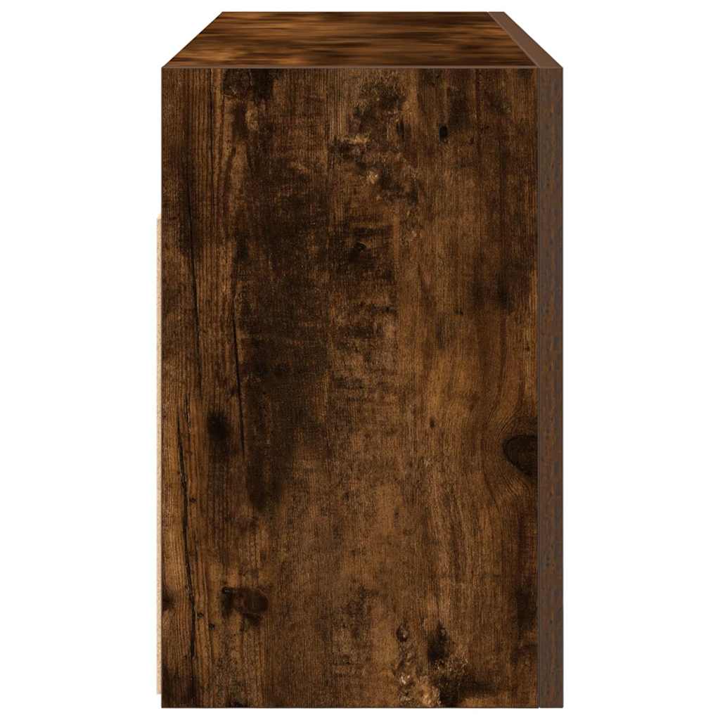 Badkamerwandkast 80x25x40 cm bewerkt hout gerookt eikenkleurig is nu te koop bij PeponiXL, paradijselijk wonen!