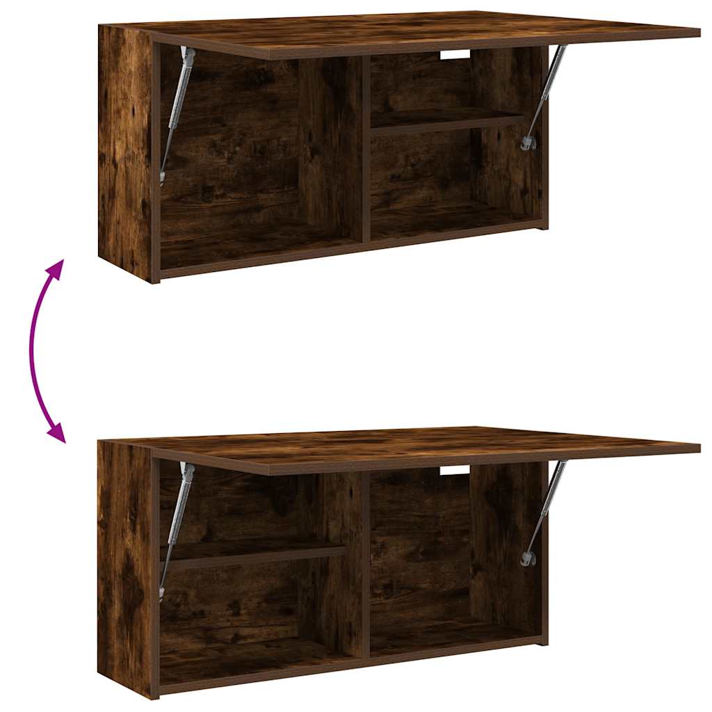Badkamerwandkast 80x25x40 cm bewerkt hout gerookt eikenkleurig is nu te koop bij PeponiXL, paradijselijk wonen!