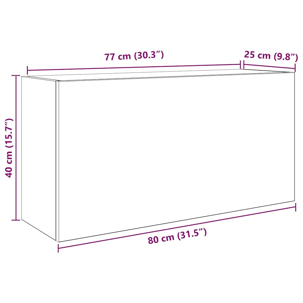 Badkamerwandkast 80x25x40 cm bewerkt hout grijs sonoma eiken is nu te koop bij PeponiXL, paradijselijk wonen!