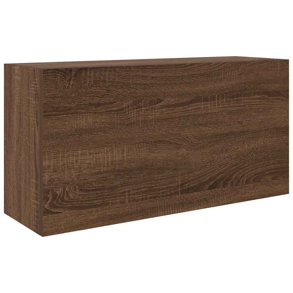 Badkamerwandkast 80x25x40 cm bewerkt hout bruin eikenkleur is nu te koop bij PeponiXL, paradijselijk wonen!