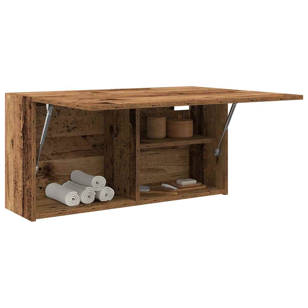 Badkamerwandkast 80x25x40 cm bewerkt hout oud houtkleurig is nu te koop bij PeponiXL, paradijselijk wonen!