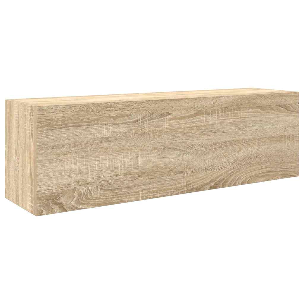 Badkamerwandkast 100x25x30 cm bewerkt hout sonoma eikenkleurig is nu te koop bij PeponiXL, paradijselijk wonen!