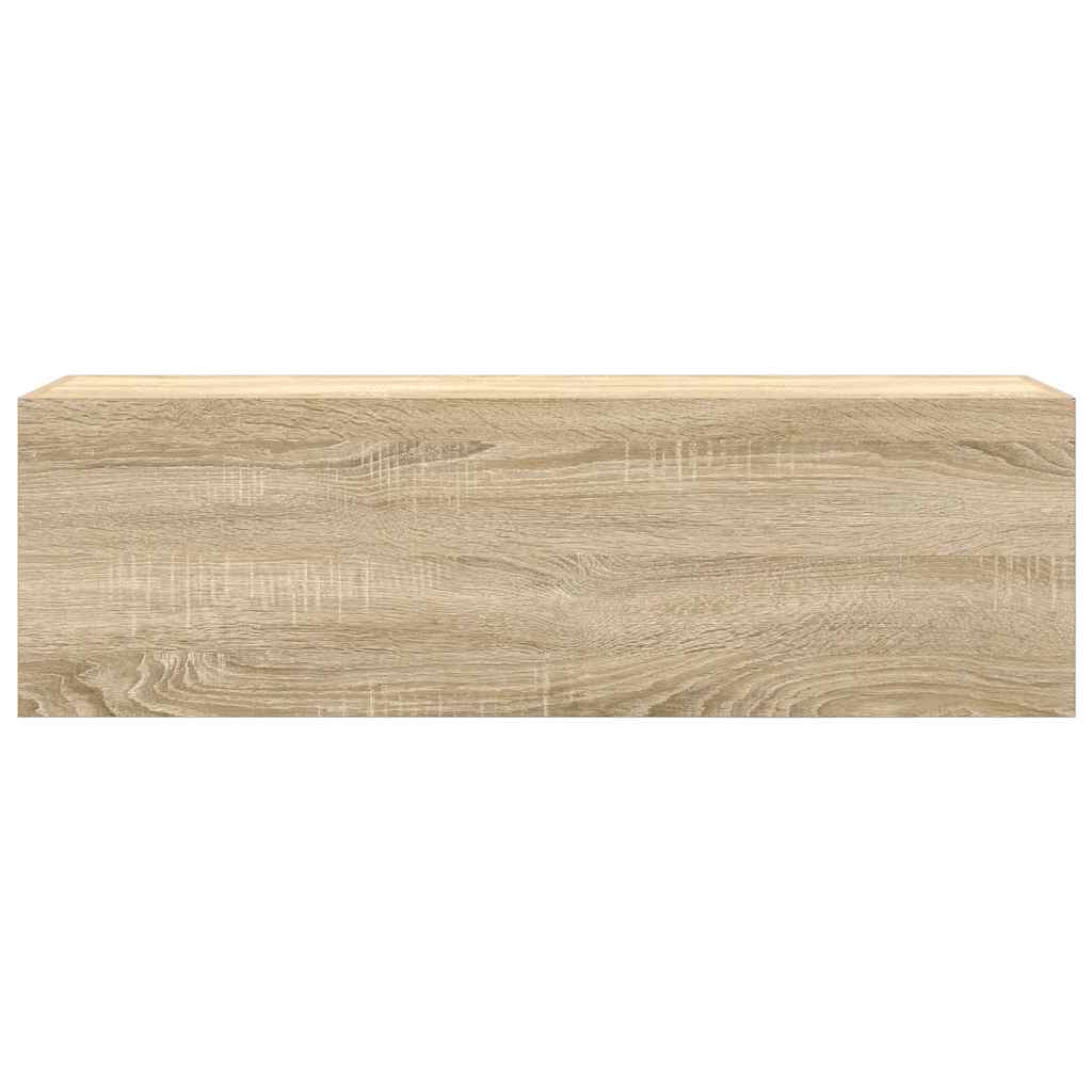 Badkamerwandkast 100x25x30 cm bewerkt hout sonoma eikenkleurig is nu te koop bij PeponiXL, paradijselijk wonen!