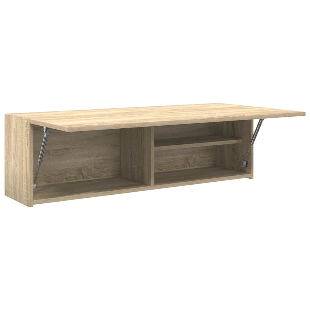 Badkamerwandkast 100x25x30 cm bewerkt hout sonoma eikenkleurig is nu te koop bij PeponiXL, paradijselijk wonen!