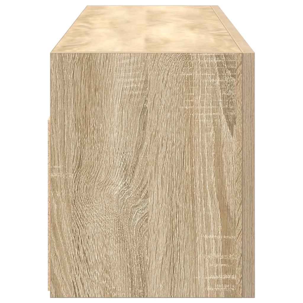 Badkamerwandkast 100x25x30 cm bewerkt hout sonoma eikenkleurig is nu te koop bij PeponiXL, paradijselijk wonen!