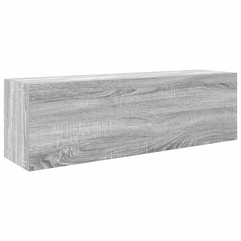 Badkamerwandkast 100x25x30 cm bewerkt hout grijs sonoma eiken is nu te koop bij PeponiXL, paradijselijk wonen!