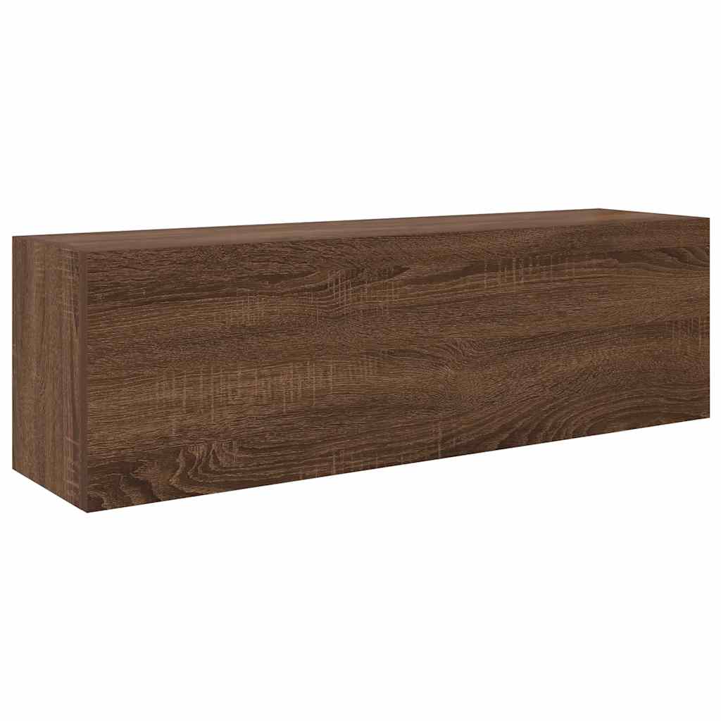 Badkamerwandkast 100x25x30 cm bewerkt hout bruin eikenkleur is nu te koop bij PeponiXL, paradijselijk wonen!