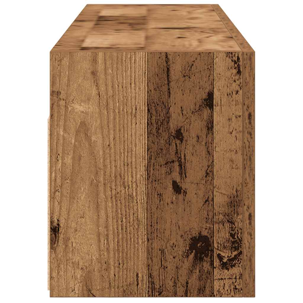 Badkamerwandkast 100x25x30 cm bewerkt hout oud houtkleurig is nu te koop bij PeponiXL, paradijselijk wonen!