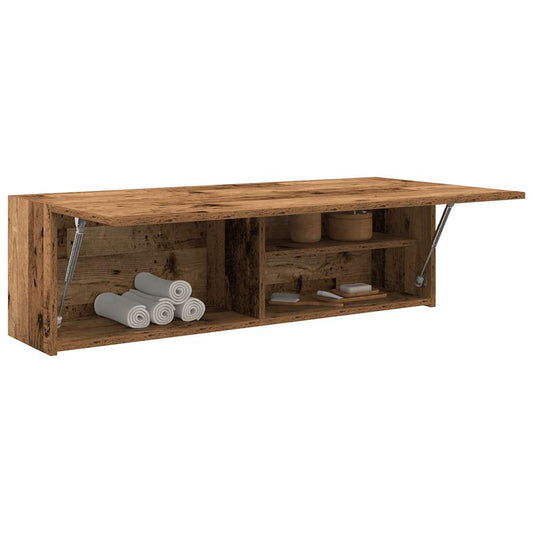 Badkamerwandkast 100x25x30 cm bewerkt hout oud houtkleurig is nu te koop bij PeponiXL, paradijselijk wonen!