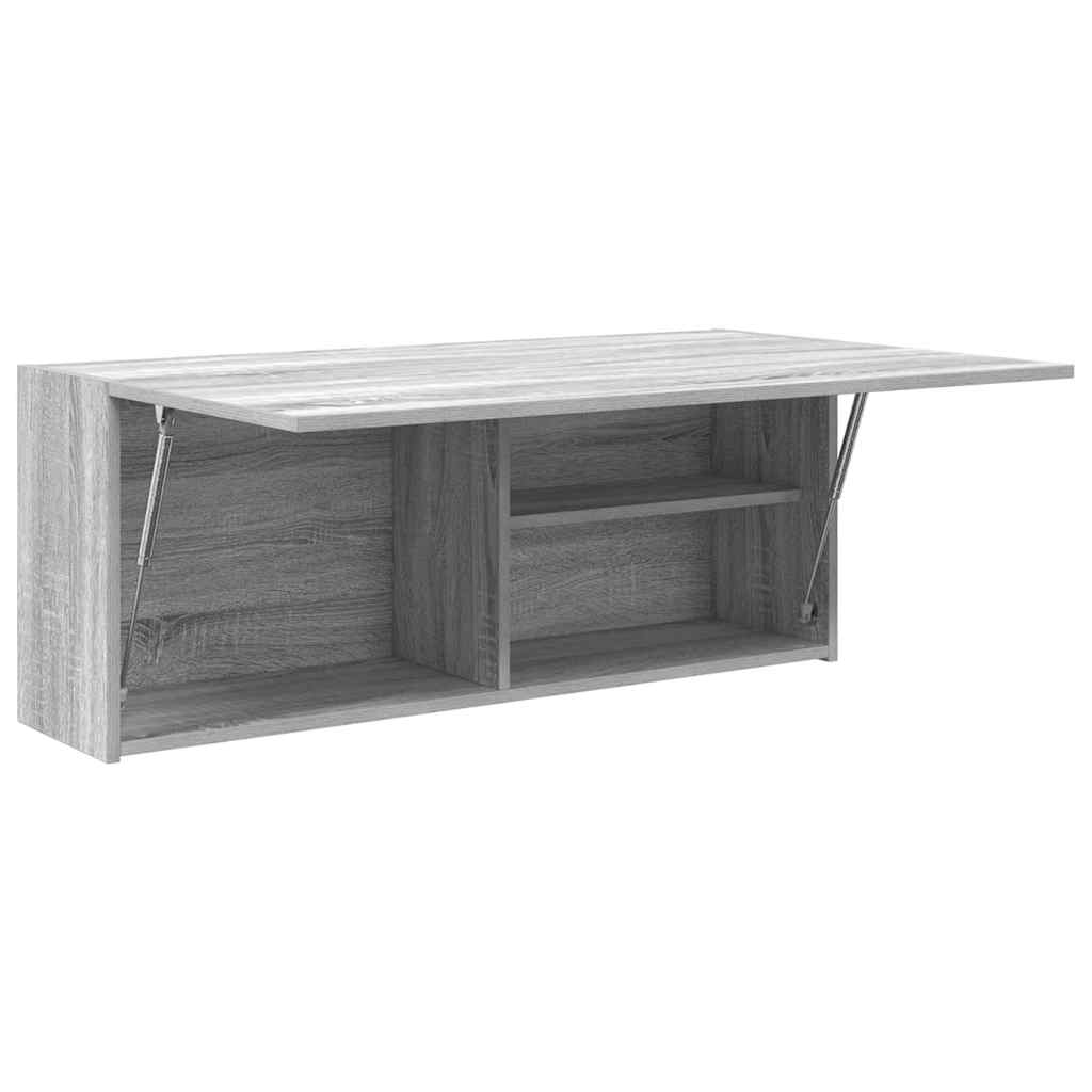 Badkamerwandkast 100x25x40 cm bewerkt hout grijs sonoma eiken is nu te koop bij PeponiXL, paradijselijk wonen!