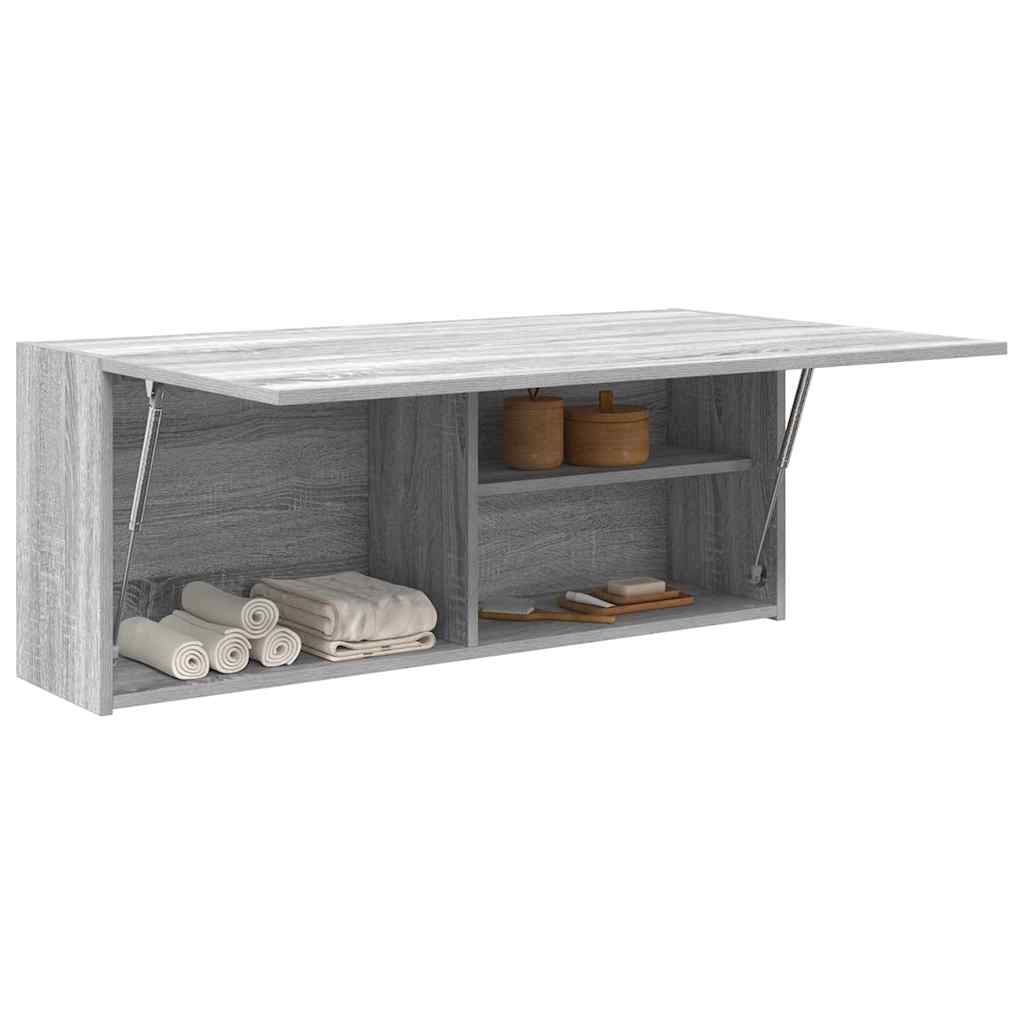 Badkamerwandkast 100x25x40 cm bewerkt hout grijs sonoma eiken is nu te koop bij PeponiXL, paradijselijk wonen!