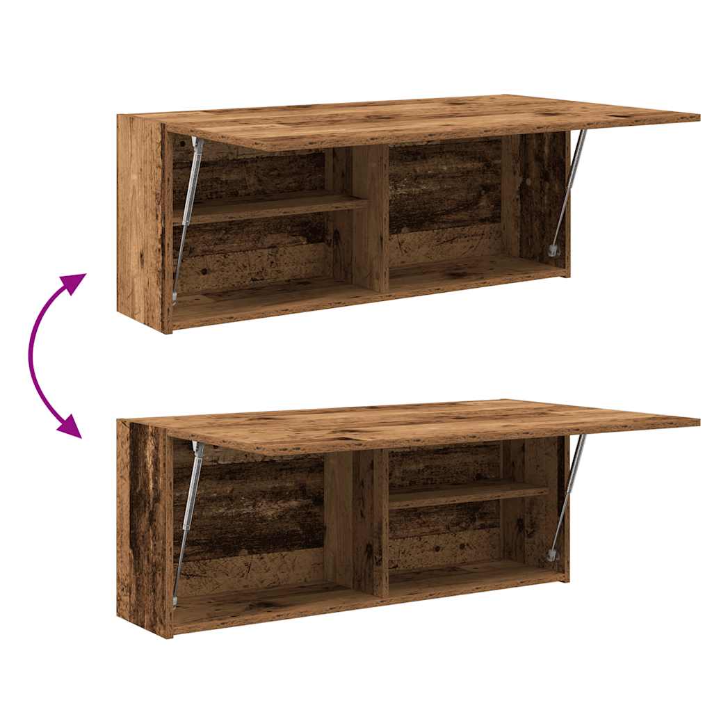 Badkamerwandkast 100x25x40 cm bewerkt hout oud houtkleurig is nu te koop bij PeponiXL, paradijselijk wonen!