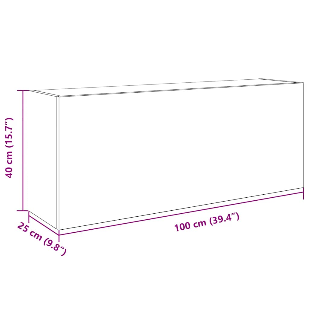 Badkamerwandkast 100x25x40 cm bewerkt hout oud houtkleurig is nu te koop bij PeponiXL, paradijselijk wonen!