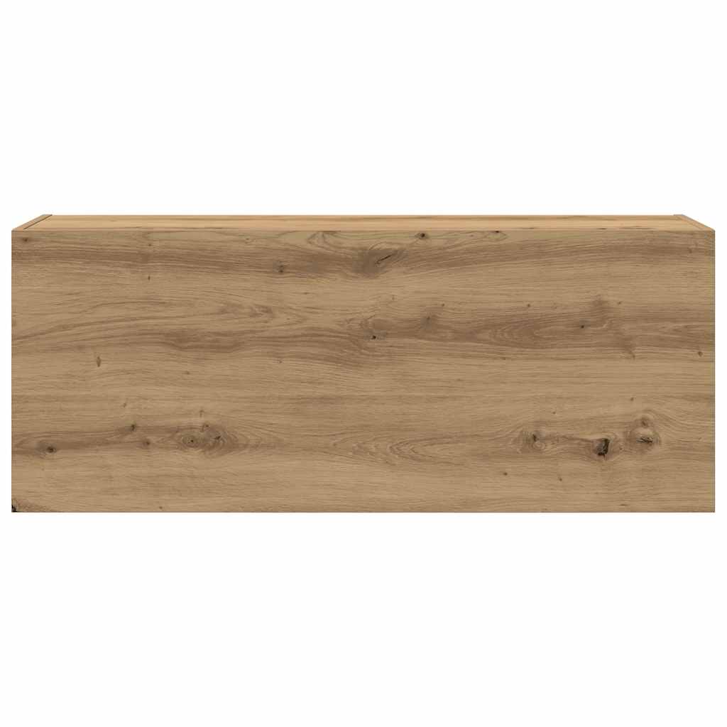 Badkamerwandkast 100x25x40cm bewerkt hout artisanaal eikenkleur is nu te koop bij PeponiXL, paradijselijk wonen!