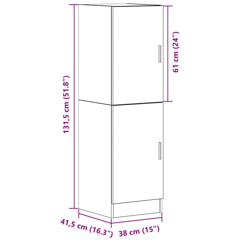 Keukenkast 38x41,5x131,5 cm bewerkt hout wit is nu te koop bij PeponiXL, paradijselijk wonen!
