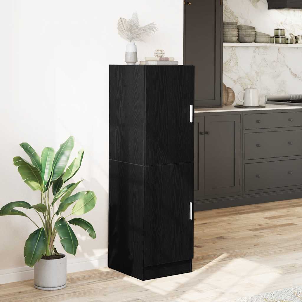 Keukenkast 38x41,5x131,5 cm bewerkt hout zwart is nu te koop bij PeponiXL, paradijselijk wonen!