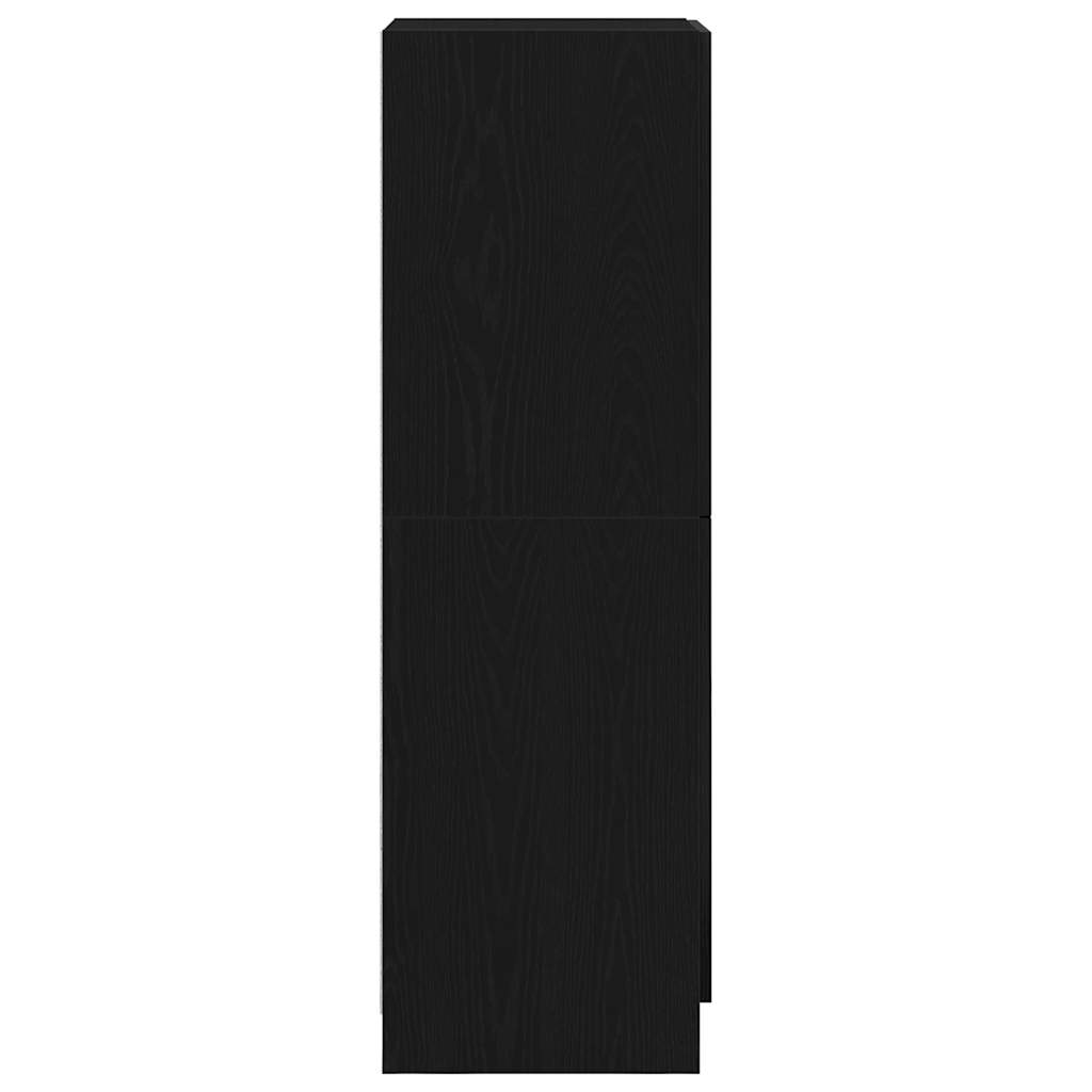 Keukenkast 38x41,5x131,5 cm bewerkt hout zwart is nu te koop bij PeponiXL, paradijselijk wonen!