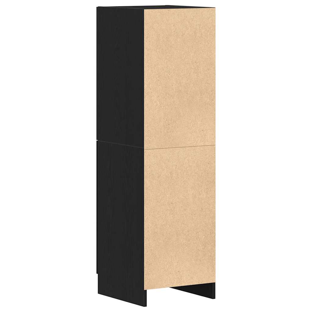 Keukenkast 38x41,5x131,5 cm bewerkt hout zwart is nu te koop bij PeponiXL, paradijselijk wonen!