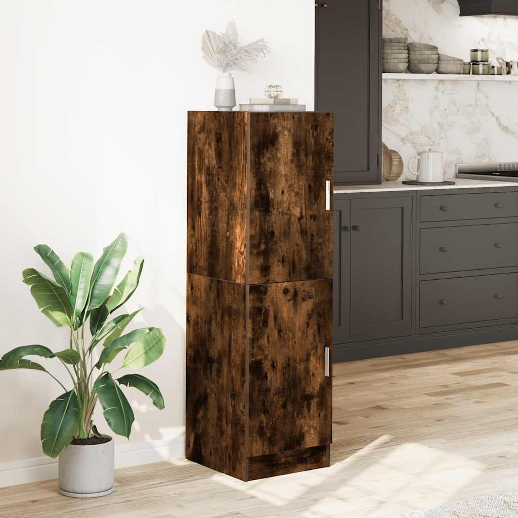 Keukenkast 38x41,5x131,5 cm bewerkt hout gerookt eikenkleurig is nu te koop bij PeponiXL, paradijselijk wonen!