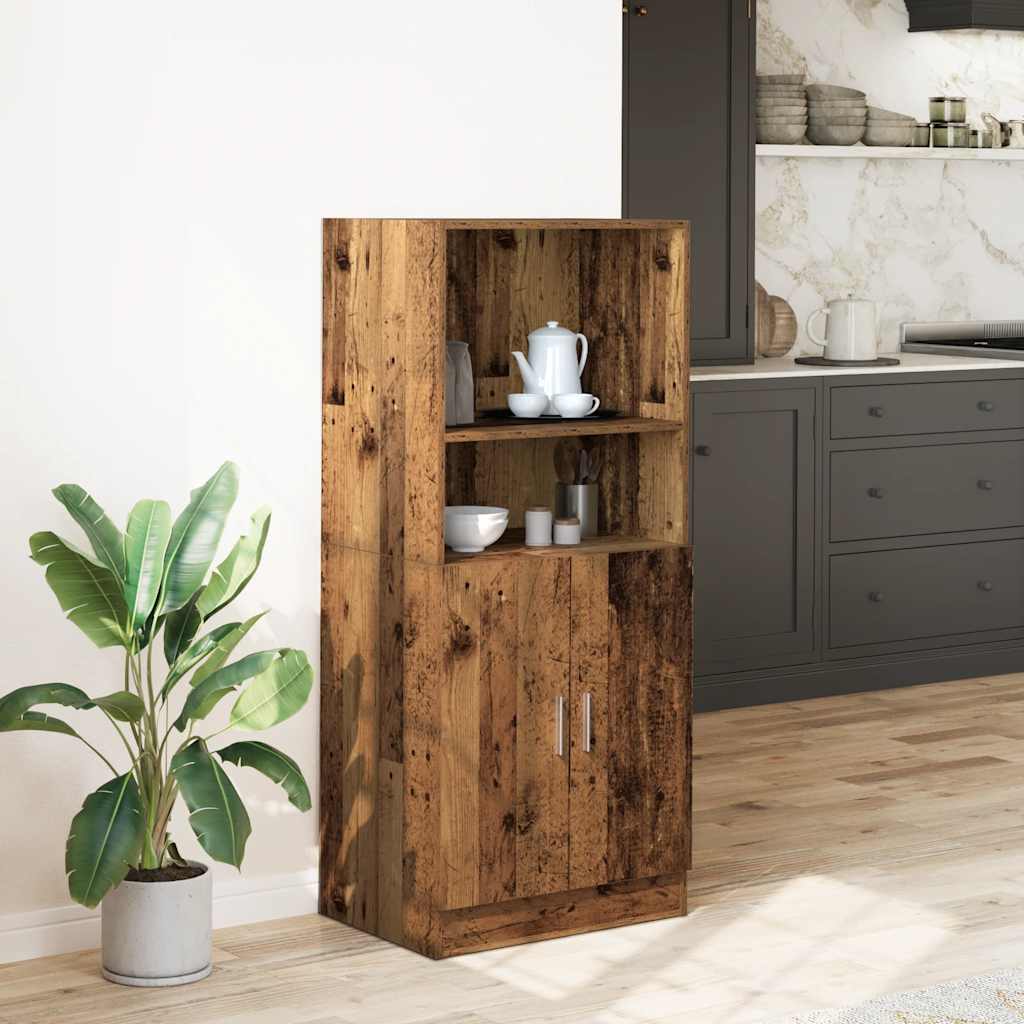 Keukenkast 57x41,5x131,5 cm bewerkt hout oud houtkleurig is nu te koop bij PeponiXL, paradijselijk wonen!
