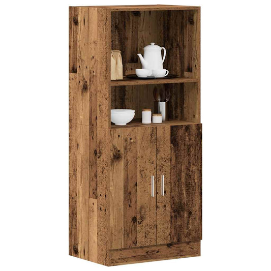 Keukenkast 57x41,5x131,5 cm bewerkt hout oud houtkleurig is nu te koop bij PeponiXL, paradijselijk wonen!