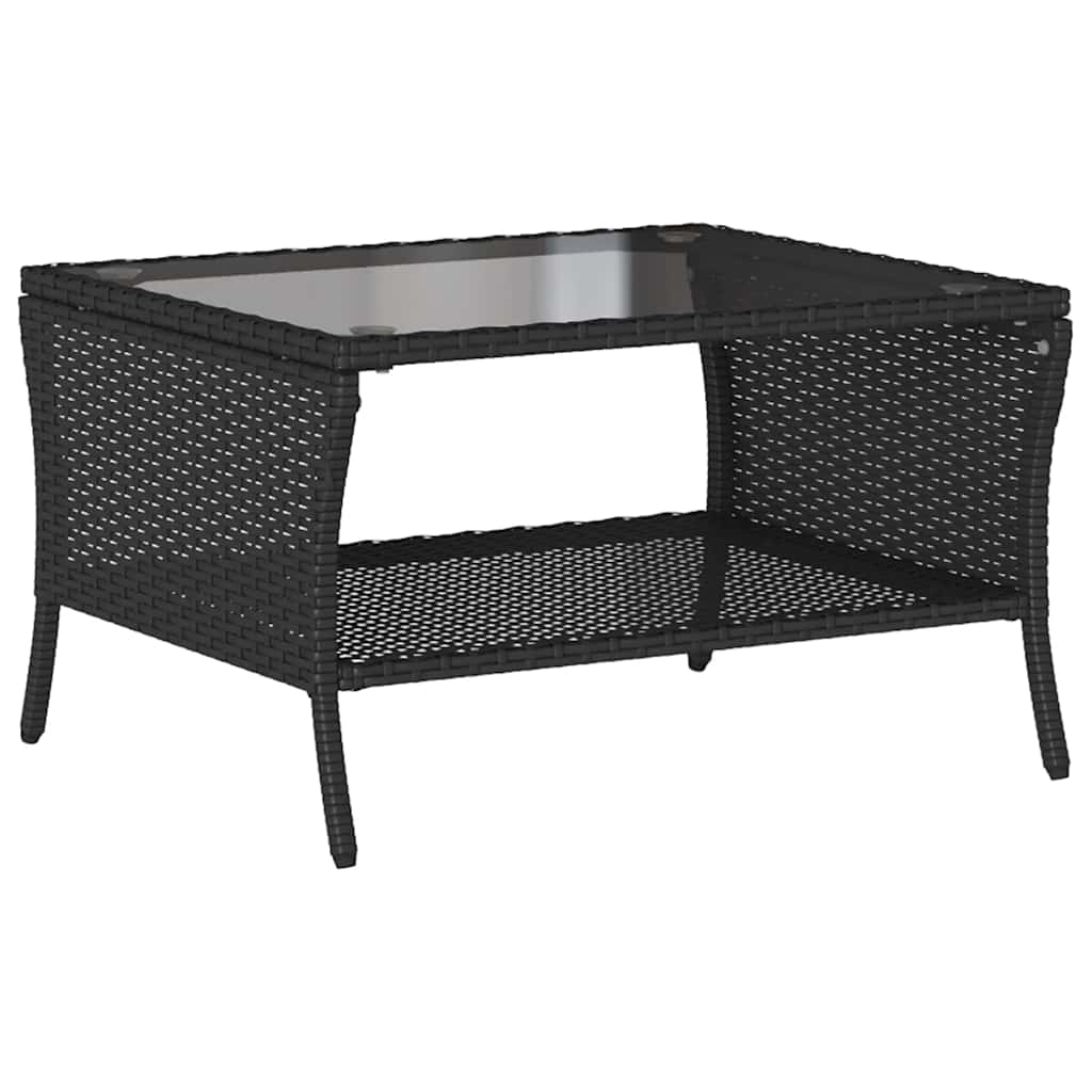Tuinbank 2-zits met kussens & tafel poly rattan zwart is nu te koop bij PeponiXL, paradijselijk wonen!