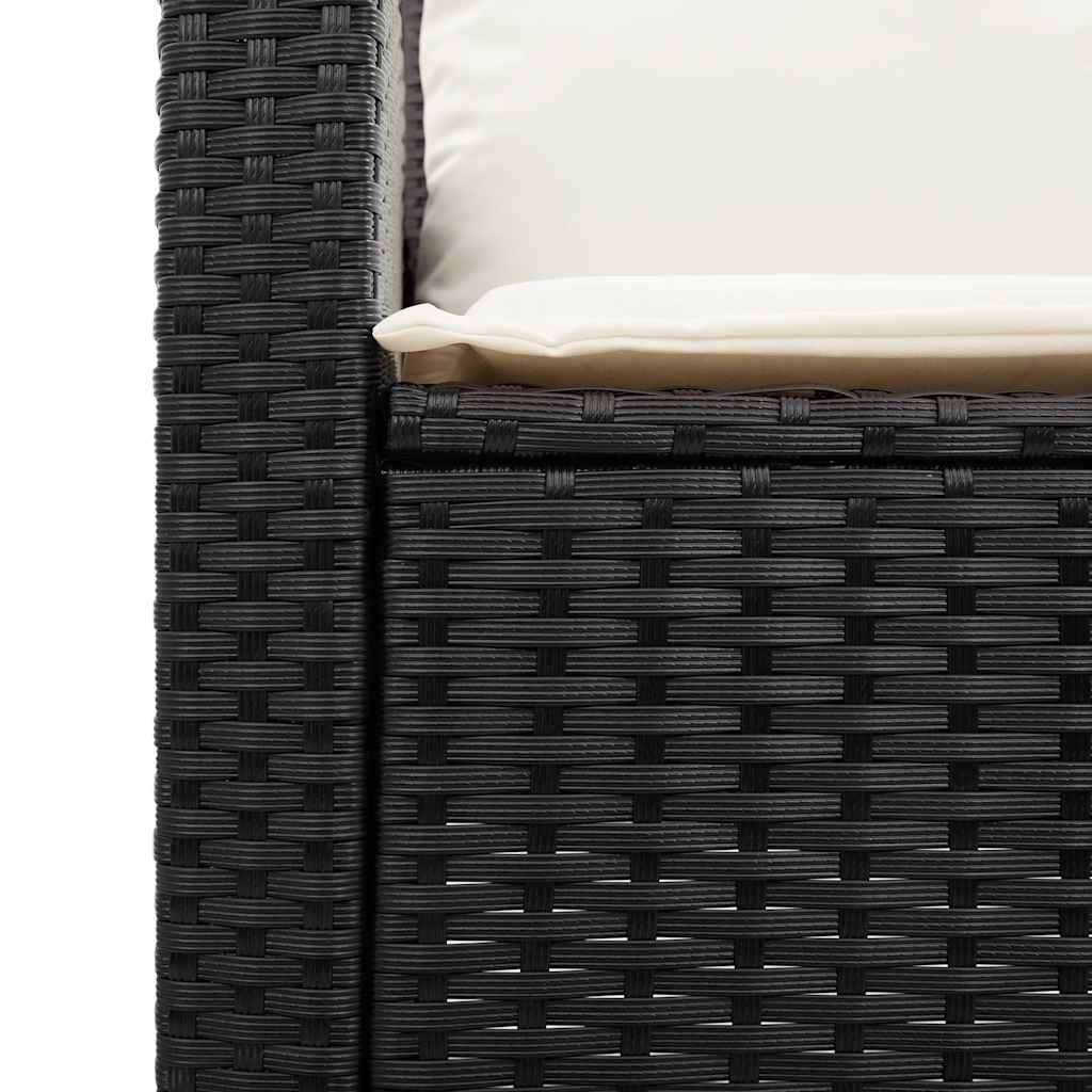 Tuinbank 2-zits met kussens & tafel poly rattan zwart is nu te koop bij PeponiXL, paradijselijk wonen!